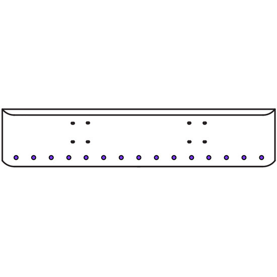 22 Inch Chrome Texas Rolled End Bumper Kit With Bolt Holes And 15 Round 2 Inch Amber-Purple Dual Revolution Lights For International 9900 Ix 2000 Thru 2011