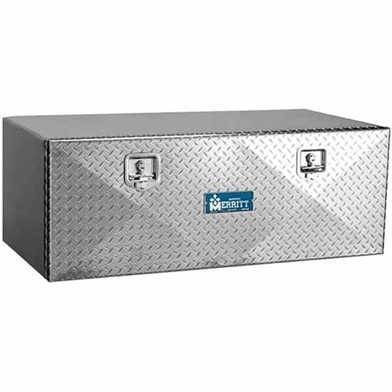 Merritt 18 X 18 X 48 Inch Smooth Aluminum Tool Box With Diamond Plate Single Door