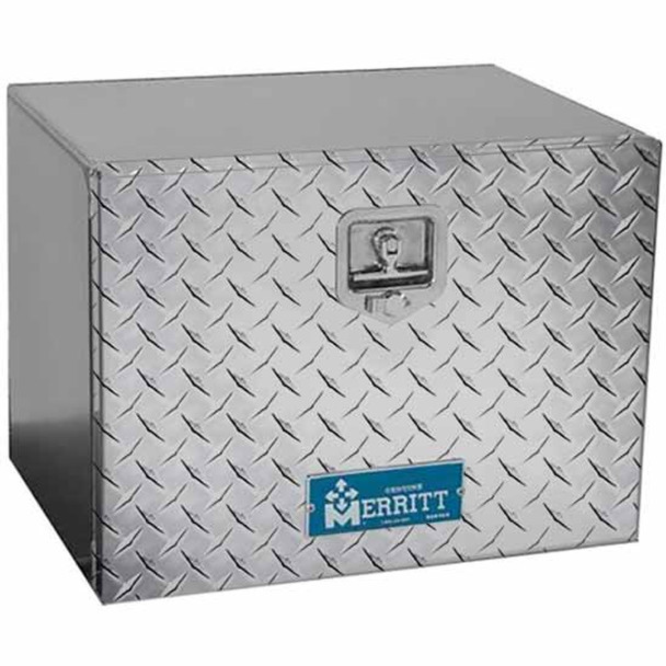 Merritt 24 X 24 X 24 Inch Smooth Aluminum Tool Box With Diamond Plate Single Door