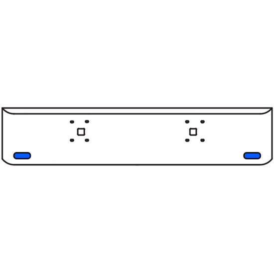 18 Inch Chrome Texas Rolled End Bumper Kit With Tow Holes And 2 Oval Amber-Blue Dual Revolution Lights With Visors For International 9900 Ix 2000 Thru 2011