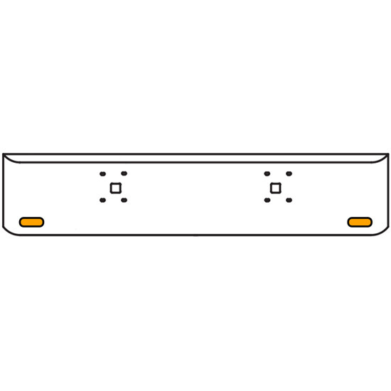 18 Inch Chrome Texas Rolled End Bumper Kit With Tow Holes And 2 Oval Amber-Clear Chrome Lights For International 9900 Ix 2000 Thru 2011
