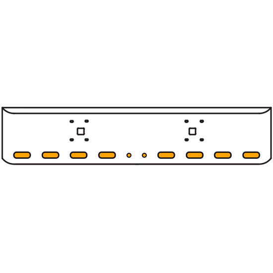 18 Inch Chrome Texas Rolled End Bumper Kit With Tow Holes And 8 Oval-2 Round 2 Inch Amber Mirage Lights For International 9900 Ix 2000 Thru 2011