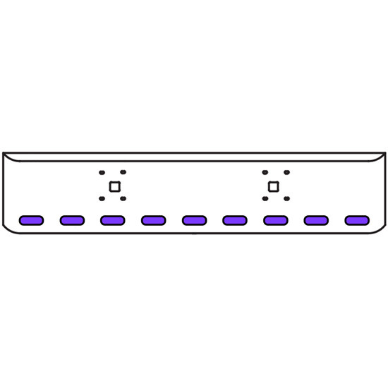 18 Inch Chrome Texas Rolled End Bumper Kit With Tow Holes And 9 Oval Amber-Purple Dual Revolution Lights For International 9900 Ix 2000 Thru 2011