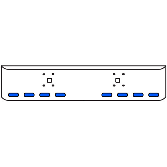 18 Inch Chrome Texas Rolled End Bumper Kit With Tow Holes And 8 Oval Amber-Blue Dual Revolution Lights For International 9900 Ix 2000 Thru 2011