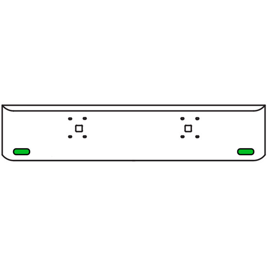 20 Inch Chrome Texas Rolled End Bumper Kit With Tow Holes And 2 Oval Amber-Green Dual Revolution Lights With Visors For International 9900 Ix 2000 Thru 2011