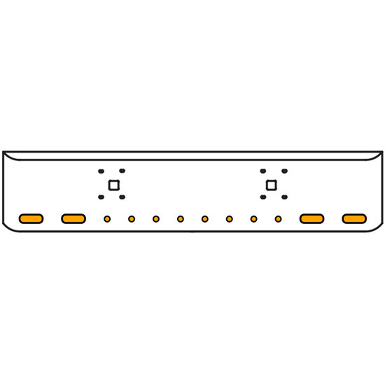 20 Inch Chrome Texas Rolled End Bumper Kit With Tow Holes And 4 Oval-8 Round 2 Inch Amber-Clear Chrome Lights For International 9900 Ix 2000 Thru 2011