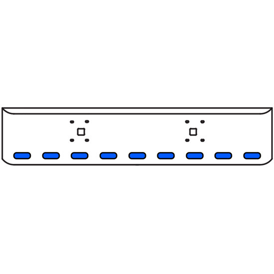 20 Inch Chrome Texas Rolled End Bumper Kit With Tow Holes And 9 Oval Amber-Blue Dual Revolution Lights With Visors For International 9900 Ix 2000 Thru 2011