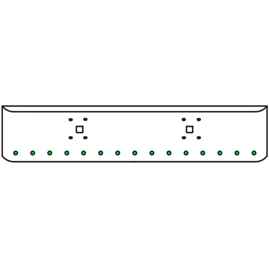 20 Inch Chrome Texas Rolled End Bumper Kit With Tow Holes And 15 Round 2 Inch Amber-Green Dual Revolution Lights With Visors For International 9900 Ix 2000 Thru 2011