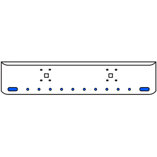 22 Inch Chrome Texas Rolled End Bumper Kit With Tow Holes And 2 Oval-10 Round 2 Inch Amber-Blue Dual Revolution Lights With Visors For International 9900 Ix 2000 Thru 2011