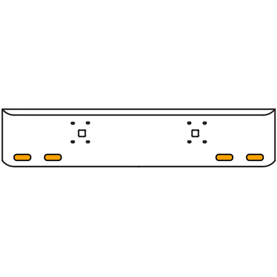 22 Inch Chrome Texas Rolled End Bumper Kit With Tow Holes And 4 Oval Amber-Clear Chrome Lights For International 9900 Ix 2000 Thru 2011