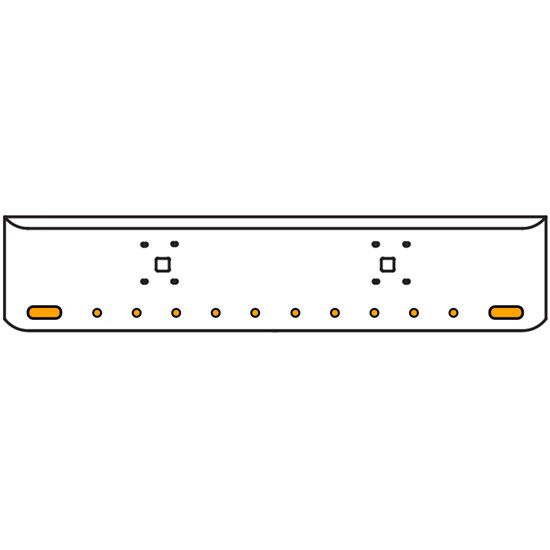 22 Inch Chrome Texas Rolled End Bumper Kit With Tow Holes And 2 Oval-10 Round 2 Inch Amber Mirage Lights With Visors For International 9900 Ix 2000 Thru 2011