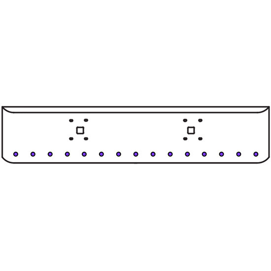 22 Inch Chrome Texas Rolled End Bumper Kit With Tow Holes And 15 Round 2 Inch Amber-Purple Dual Revolution Lights For International 9900 Ix 2000 Thru 2011