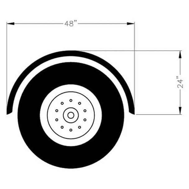 Merritt 48 Inch Smooth Aluminum Full Radius Fender W/ Ribs