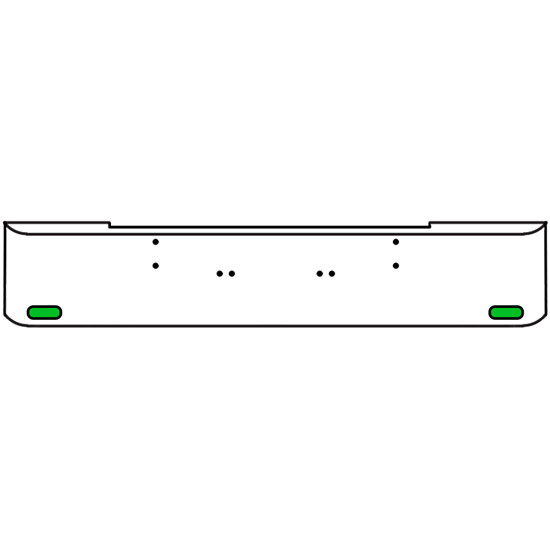 18 Inch 7 Gauge Chrome Texas Rolled End Bumper With Bolt Holes, 2 Oval Amber-Green Dual Revolution Lights With Visor For Kenworth W900A 1967 Thru 1981