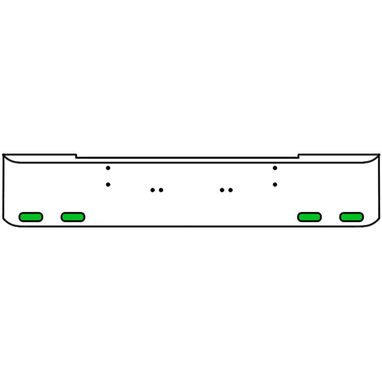 18 Inch 7 Gauge Chrome Texas Rolled End Bumper With Bolt Holes, 4 Oval Amber-Green Dual Revolution Lights Without Visor For Kenworth W900A 1967 Thru 1981