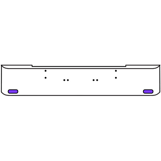 20 Inch 10 Gauge Chrome Texas Rolled End Bumper With Bolt Holes, 2 Oval Amber-Purple Dual Revolution Lights Without Visor For Kenworth W900A 1967-1981