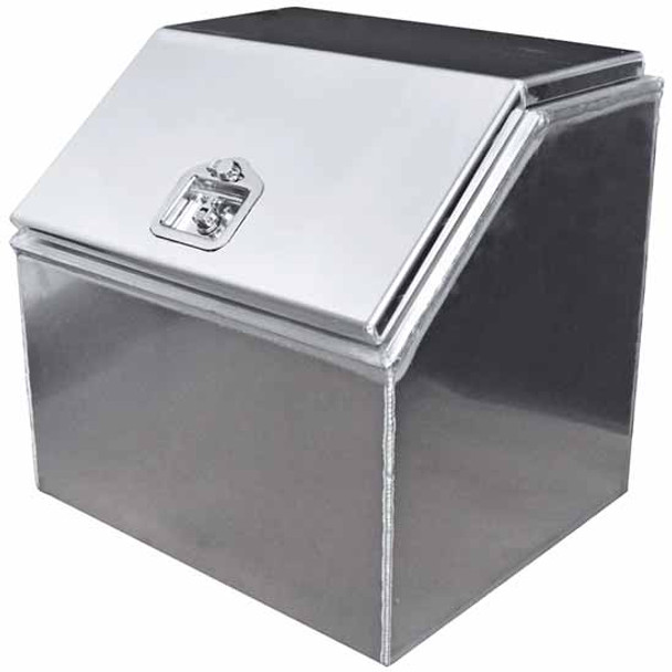 Merritt 22 X 21 X 30 Inch Top Opening Smooth Aluminum Saddle Box With Diamond Plate Door