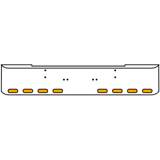 20 Inch 10 Gauge Chrome Texas Rolled End Bumper With Bolt Holes, 8 Oval Amber-Clear Mirage Lights With Visor For Kenworth W900A 1967-1981