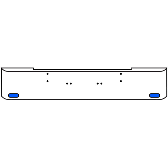 22 Inch 10 Gauge Chrome Texas Rolled End Bumper With Bolt Holes, 2 Oval Amber-Blue Dual Revolution Lights With Visor For Kenworth W900A 1967 Thru 1981