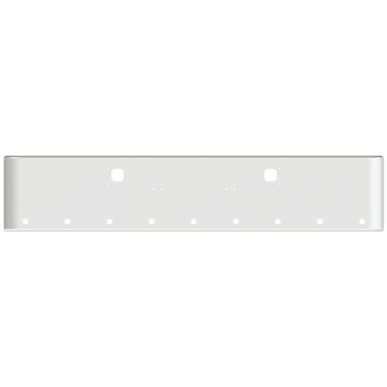 20 Inch Chrome Steel Texas Square Bumper With Mounting And Tow/Hitch Holes 9 M3 Or P3 Light Holes For Kenworth W900A 1967-1981