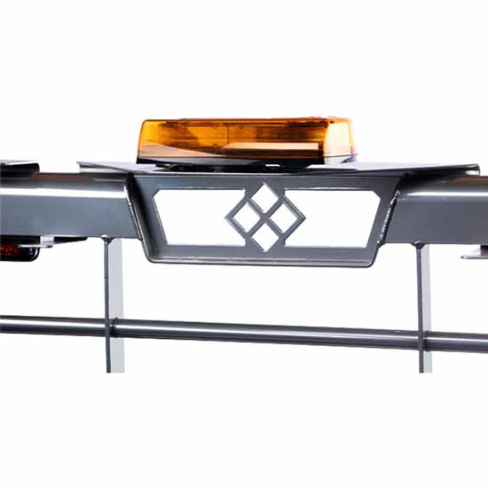 Merritt Aluminum Beacon Light Mini Bar W/ Gloss Black Aluminum Bracket, Double Channel Track Design, W/ Amber LEDs
