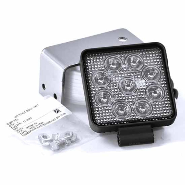 Merritt Aluminum Top Mount Work Light Kit W/ Satin Black Bracket, W/ ECCO LEDS & Mini Light Bars