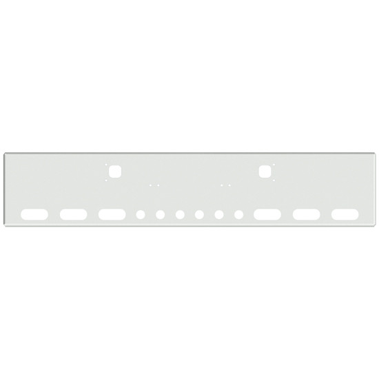 20 Inch Chrome American Eagle Square End Bumper With Tow, 6 Oval, 6 Rnd 2 Inch And End 1 Rnd 2 Inch Light Holes For Kenworth W900A