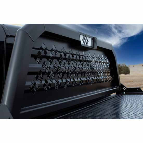 Textured Black Aluminum Cab Guard Assembly, 25 x 73 x 46 Inch W/ Punched Panels