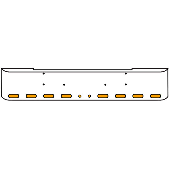 18 Inch Chrome Texas Rolled End Bumper Kit With Bolt Holes And 8 Oval-2 Round 2 Inch Amber Mirage Lights With Visors For Kenworth W900B, W900L