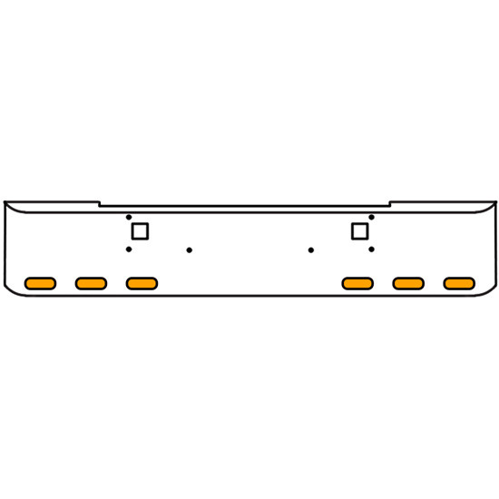 18 Inch Chrome Texas Rolled End Bumper Kit With Tow Holes And 6 Oval Amber Mirage Lights With Visors For Kenworth W900B, W900L