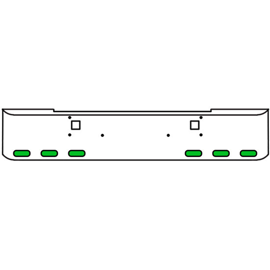 20 Inch Chrome Texas Rolled End Bumper Kit With Tow Holes And 6 Oval Amber-Green Dual Revolution Lights For Kenworth W900B, W900L