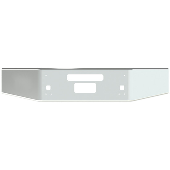 14 Inch Black Steel Break Back Open End Bumper With Tapered Ends, Step, Tow And Vent Holes For Kenworth T800, T880