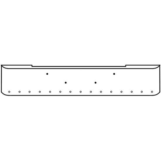 18 Inch Chrome Steel Texas Square Rolled End Bumper With Mounting Holes Only 15 - 3/4 Inch Light Holes For Kenworth W900B 2011 And Newer