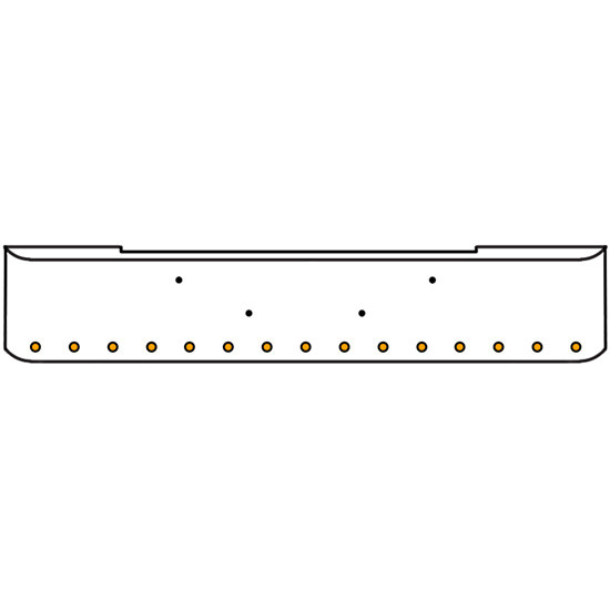 18 Inch Chrome Texas Rolled End Bumper Kit With Bolt Holes And 15 Round 2 Inch Amber-Clear Chrome Lights With Visors For Kenworth W900B 2011 - Current