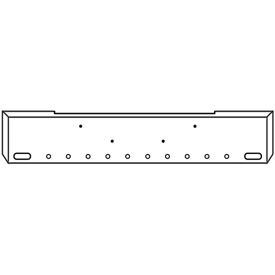 18 Inch Chrome Texas Mitered End Roadrunner Bumper With 2 Oval And 10 - 2 Inch Round Light Holes