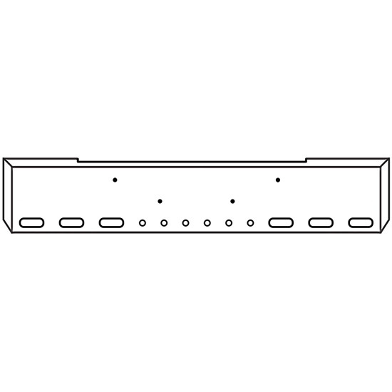 22 Inch Chrome Road Runner Mitered End Bumper With 6 Oval And 6 - 2 Inch Round Light Holes