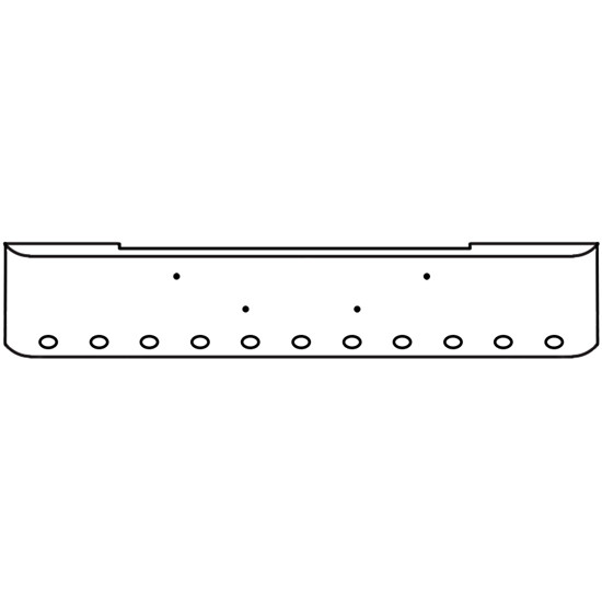 18 Inch Chrome Steel Texas Square Rolled End Bumper With Mounting Holes Only 11 M3 Or P3 Light Holes For Kenworth W900B 2011 And Newer