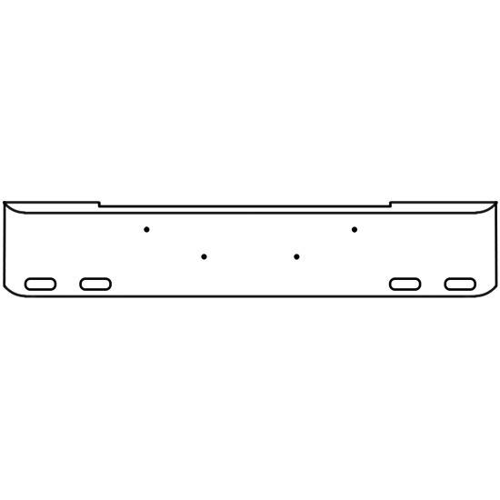 20 Inch Chrome Texas Rolled End Bumper With 4 Oval Light Holes For Kenworth W900B
