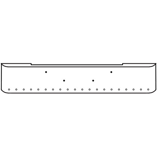 20 Inch Chrome Steel Texas Square Bumper With Mounting Holes Only 20 - 3/4 Inch Light Holes For Kenworth W900B 2011 And Newer