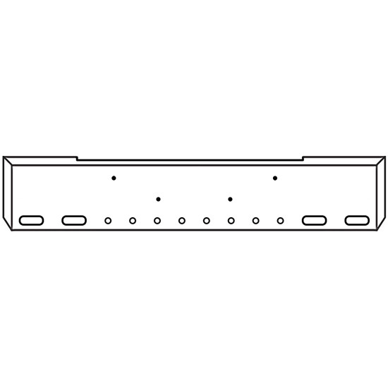 18 Inch Chrome Texas Mitered End Roadrunner Bumper With 4 Oval And 8 - 2 Inch Round Light Holes