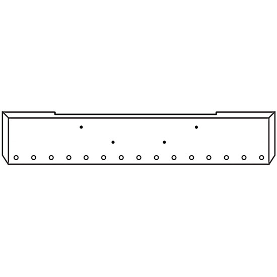 18 Inch Chrome Texas Mitered End Roadrunner Bumper With 15 - 2 Inch Round Light Holes