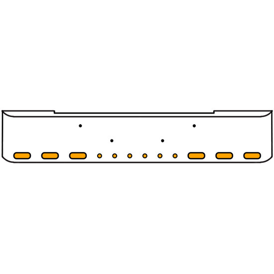 20 Inch Chrome Texas Rolled End Bumper Kit With Bolt Holes And 6 Oval-6 Round 2 Inch Amber Mirage Lights For Kenworth W900B 2011 - Current