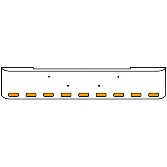 20 Inch Chrome Texas Rolled End Bumper Kit With Bolt Holes And 9 Oval Amber-Clear Mirage Lights With Visors For Kenworth W900B 2011 - Current