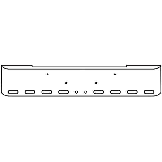 22 Inch Chrome Texas Rolled End Bumper With 8 Oval And 2 - 2 Inch Round Light Holes For Kenworth W900B