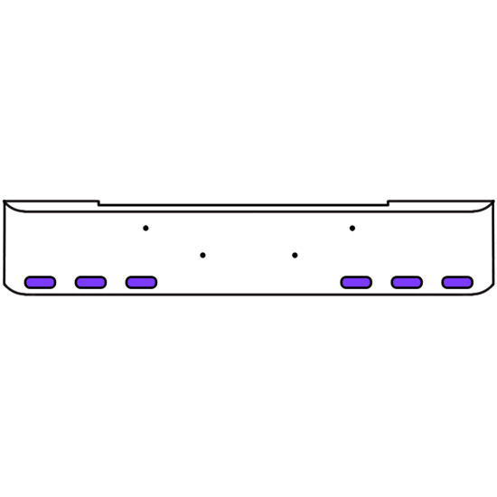 20 Inch Chrome Texas Rolled End Bumper Kit With Bolt Holes And 6 Oval Amber-Purple Dual Revolution Lights With Visors For Kenworth W900B 2011 - Current