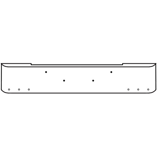 22 Inch Chrome Steel Texas Square Bumper With Mounting Holes Only 6 - 3/4 Inch Light Holes For Kenworth W900B 2011 And Newer