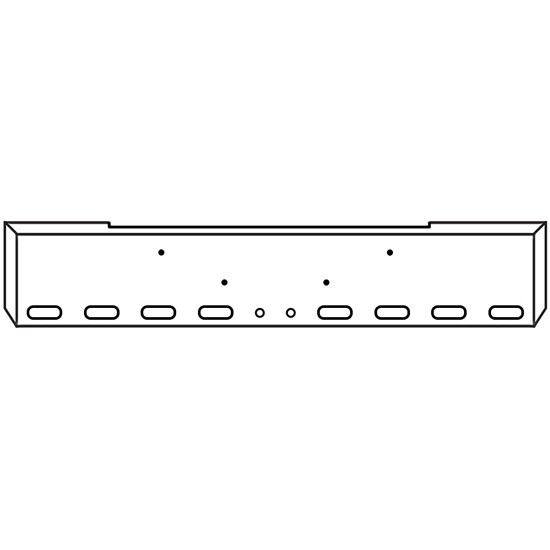 20 Inch Chrome Texas Boxed End Bumper With 8 Oval And 2 - 2 Inch Light Holes For Kenworth W900B
