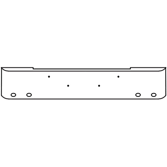 22 Inch Chrome Steel Texas Square Bumper With Mounting Holes Only 4 M3 Or P3 Light Holes For Kenworth W900B 2011 And Newer