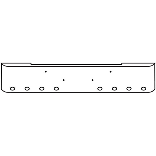 22 Inch Chrome Steel Texas Square Bumper With Mounting Holes Only 8 M3 Or P3 Light Holes For Kenworth W900B 2011 And Newer