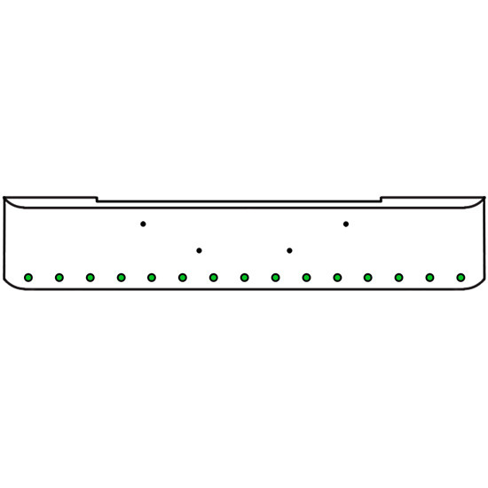 22 Inch Chrome Texas Rolled End Bumper Kit With Bolt Holes And 15 Round 2 Inch Amber-Green Dual Revolution Lights With Visors For Kenworth W900B 2011 - Current